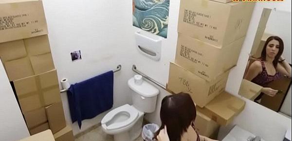  Hot babe drilled in pawnshop toilet room